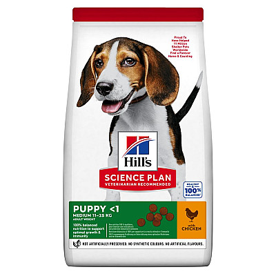 Сухий корм Hill’s Science Plan Puppy Medium Breed для цуценят середніх порід, з куркою