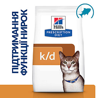 Hill’s Prescription Diet k/d Сухий корм для котів підтримання функції нирок, з тунцем, 1.5 кг