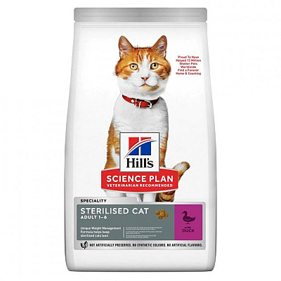 Сухой корм Hills Science Plan Adult Sterilised with Duck с уткой для стерилизованных кошек