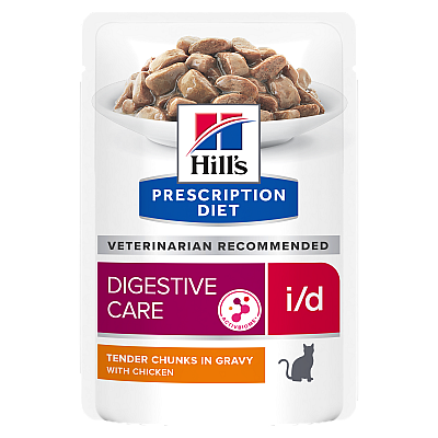Вологий корм для котів догляд за травленням Hill’s Prescription Diet i/d  з куркою