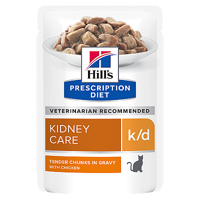 Hill’s Prescription Diet k/d Вологий корм для котів підтримка функції нирок, з куркою, пауч