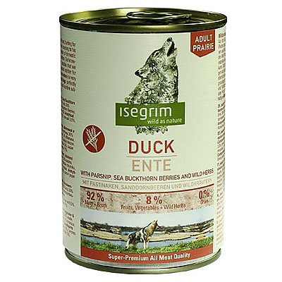  Консерви для собак Isegrim Duck with Parsnip Sea Buckthorn&Wild Herbs  з качкою, пастернаком, обліпихою та травами для собак