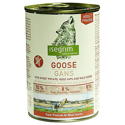 Консерви для собак Isegrim Goose with Sweet Potato Rose Hip & Wild Herbs з гусаком, бататом, шипшиною і травами