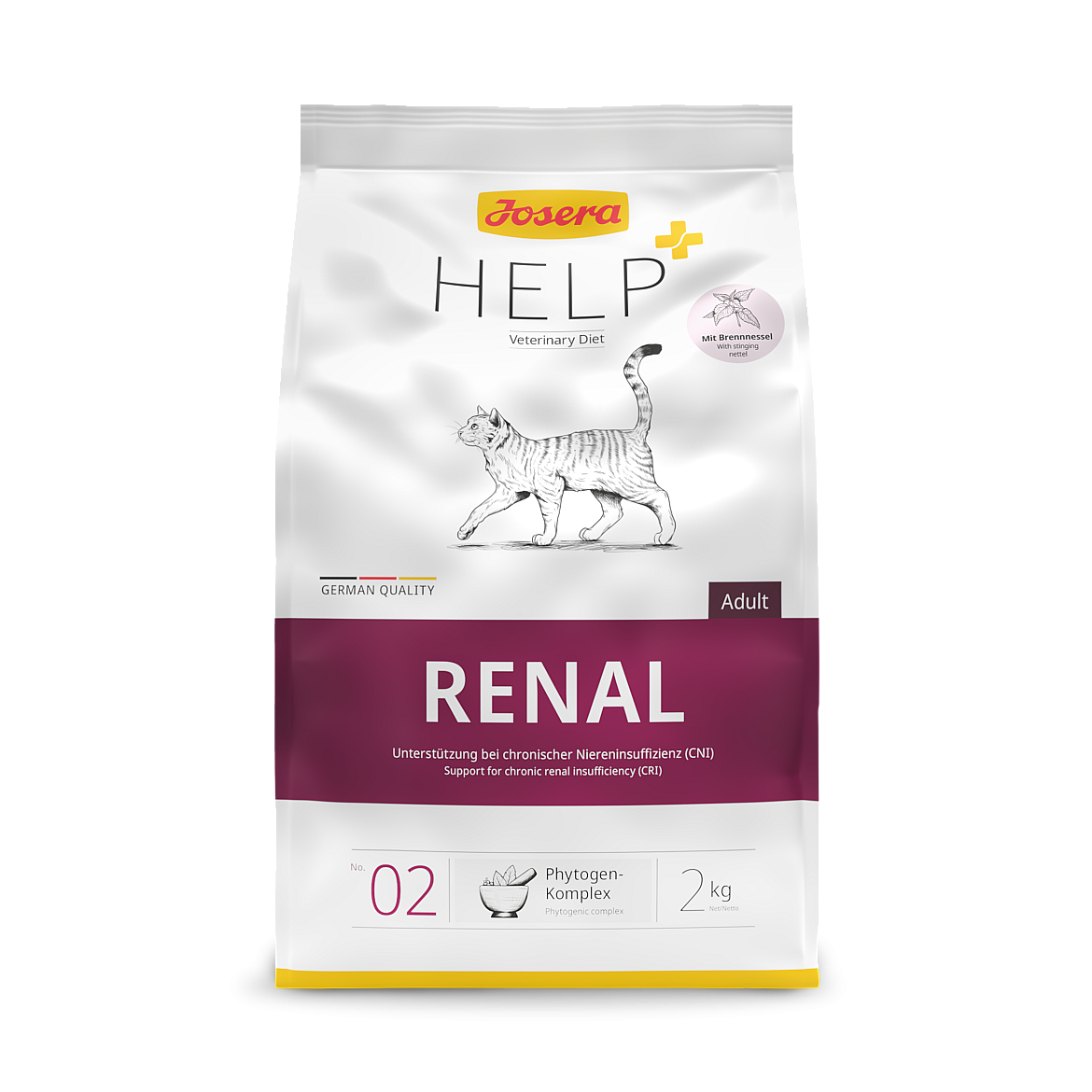 Дієтичний корм для дорослих котів для підтримки функції нирок у випадку хронічної ниркової недостатності Josera Help + Veterinary Diet Renal Cat з домашньою птицею, 400 г