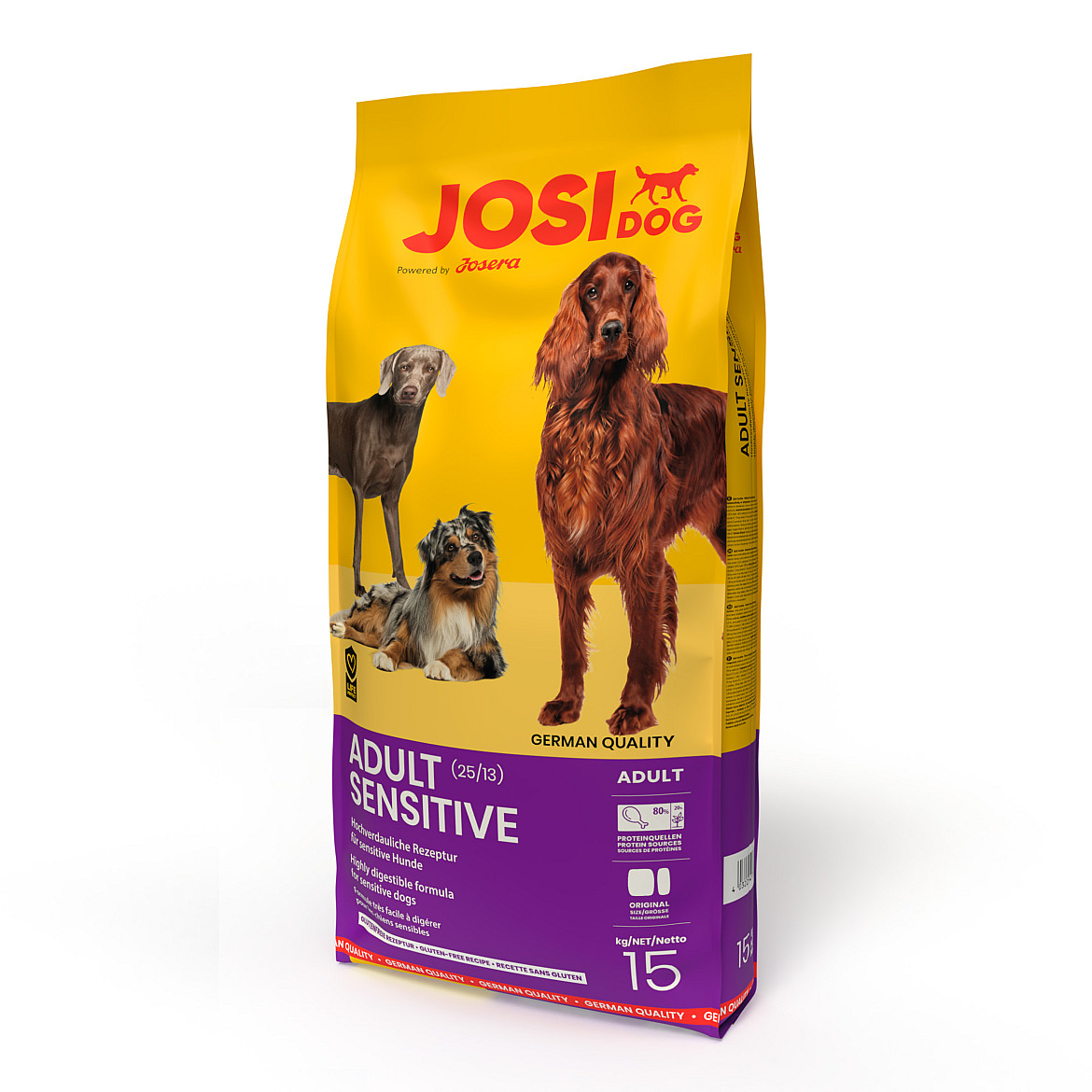 Сухий корм для дорослих собак з чутливим травленням  JOSIDOG ADULT SENSITIVE (25/13) з домашньою птицею, 15 кг