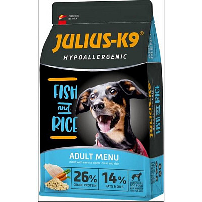 Сухой корм для взрослых собак JULIUS-К9 HighPremium ADULТ Гипоаллергенный Рыба и Рис