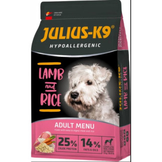 Сухий корм для дорослих собак JULIUS-К9 HighPremium ADULТ Гіпоалергенний Ягня та Рис, 12 кг