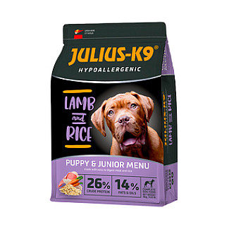Сухий корм для собак JULIUS-К9 HighPremium PUPPY&JUNIOR Гіпоалергенний Ягня та Рис, 3 кг