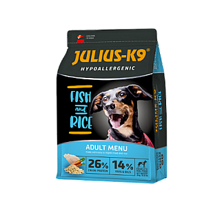 Сухой корм для взрослых собак JULIUS-К9 HighPremium ADULТ Гипоаллергенный Рыба и Рис, 3 кг