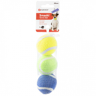 Flamingo Smash Tennis Ball ФЛАМІНГО СМЕШ тенісний м`яч 5см із пищалкою, іграшка для собак