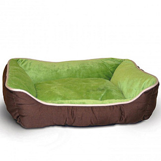K&H Self-Warming Lounge Sleeper самосогревающийся лежак для собак и котов, S, коричневый/зеленый