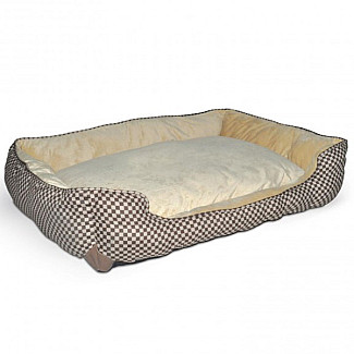 K&H Self-Warming Lounge Sleeper самосогревающийся лежак для собак и котов, S, коричневый/зеленый