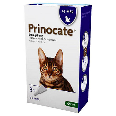 Краплі Prinocate від бліх і кліщів для котів від 4 до 8 кг
