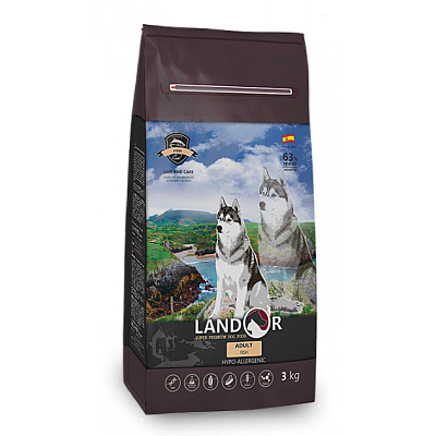 Сухий корм Landor (Ландор) для дорослих собак з рибою та рисом