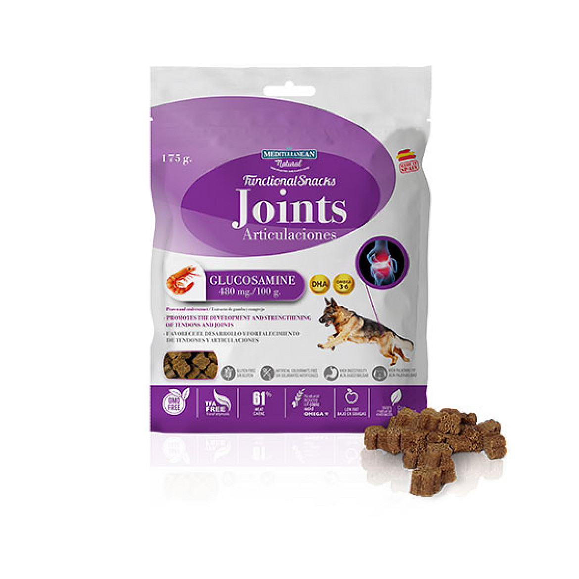 Натуральные лакомства для собак Functional Snacks for Dogs 175g, улучшение суставов