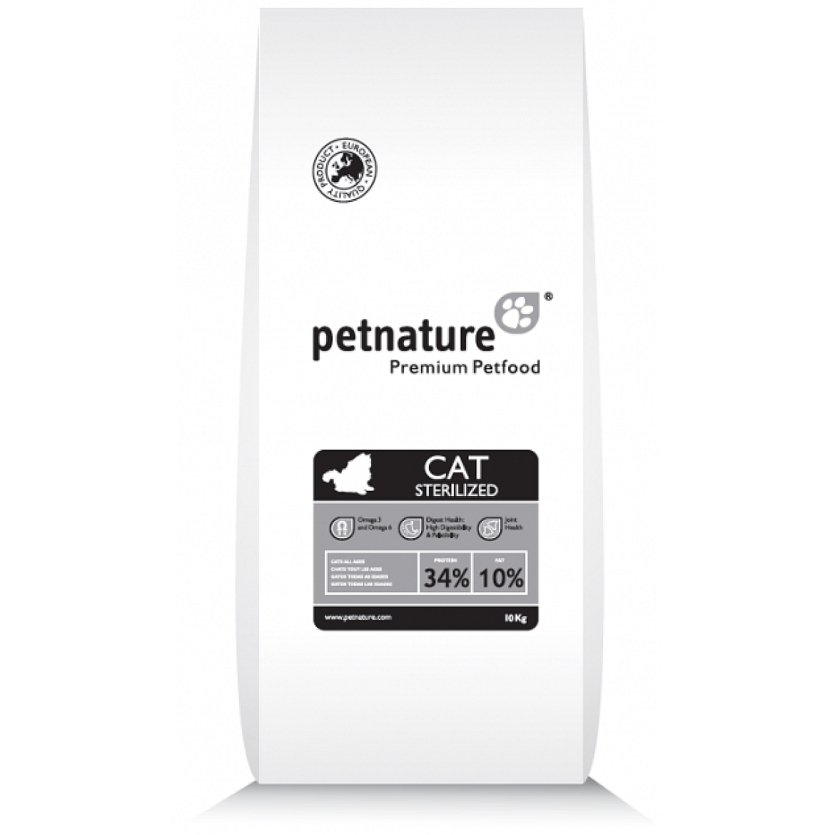 PET NATURE Сбалансированный сухой корм для стерилизованных котов, 2 кг
