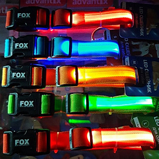 FOX Светящийся LED ошейник для собак,  M  голубой