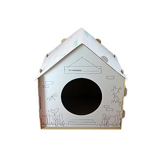 LuckyPet Будиночок Уїк-енд картонний для кішок, білий