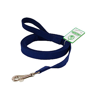Повідець брезентовий Lucky Pet шитий синій, 2.5 см/ 120 см