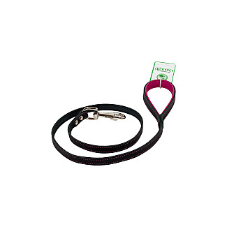 Поводок кожаный Lucky Pet Черно-Розовый, 1.0/120 см