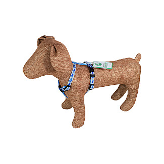 Lucky Pet Нагрудник капроновий анатомічний Н-подібний "Лапки" 1.6/35-52/45-56 см, Сіро-блакитний