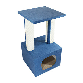 Дряпка Lucky Pet будинок "Грот Люкс", синій, 33х33х64 см