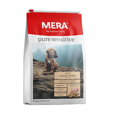 Сухий корм для собак MERA pure sensitive Junior  для цуценят всіх порід з індичкою та рисом
