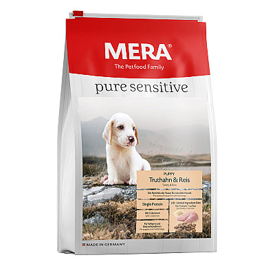Сухий корм для собак MERA (Мера) pure sensitive Puppy turkey rice для цуценят і собак з індичкою та рисом