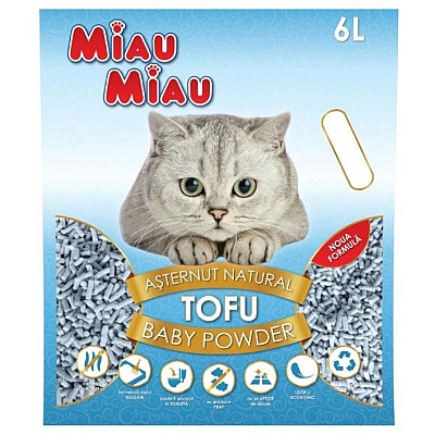 MIAU MIAU Наповнювач для котячого туалету тофу Дитяча пудра