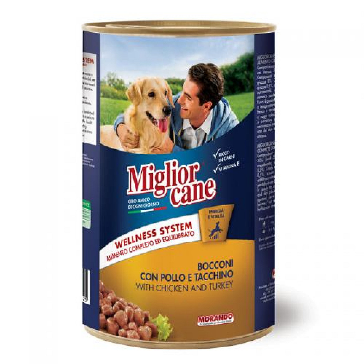 Вологий корм для собак Migliorcane зі шматочками курки та індички, 405 г