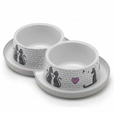 Moderna Double Trendy Dinner cats in love миска подвійна для котів 2Х350 млd-10 см