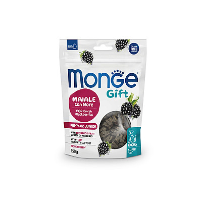 Лакомство для собак Monge Gift Dog Puppy and Junior Growth support свинина с ежевикой