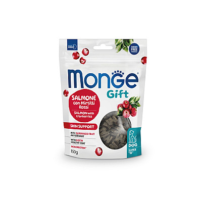Лакомство для собак Monge Gift Dog Skin support лосось с клюквой