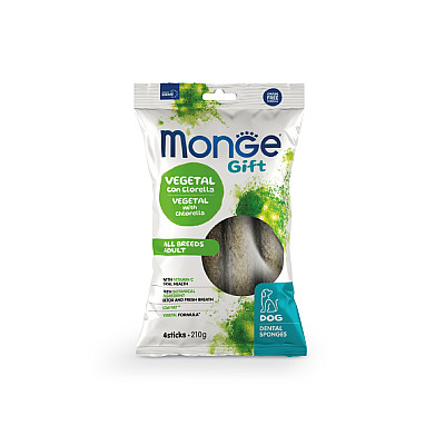 Лакомство для собак Monge Gift Dog Dental Star All breeds с хлорелой и перечной мятой (веган)