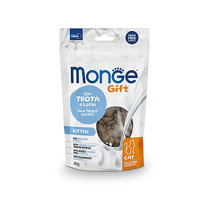 Лакомство для кошек Monge Gift Cat Kitten форель и молоко