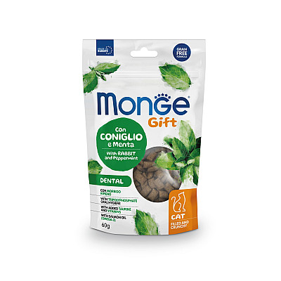 Лакомство для кошек Monge Gift Cat Dental кролик и перечная мята