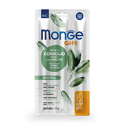 Лакомство для кошек Monge Gift Cat Dental кролик с шалфеем