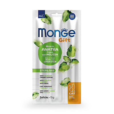 Лакомство для кошек Monge Gift Cat Sterilised утка с мелиссой