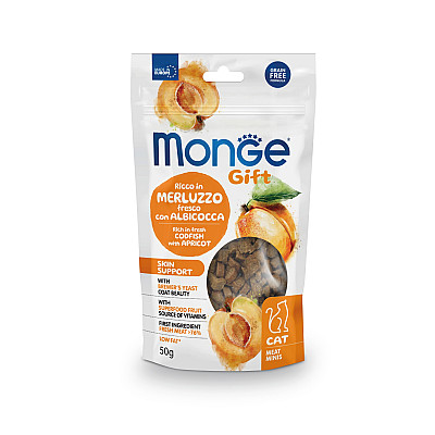 Лакомство для кошек Monge Gift Cat Skin support треска с абрикосами