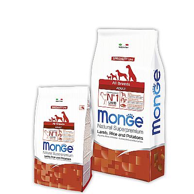 Сухий корм Monge Lamb (Adult) з ягнятком, рисом та картоплею для дорослих собак усіх порід
