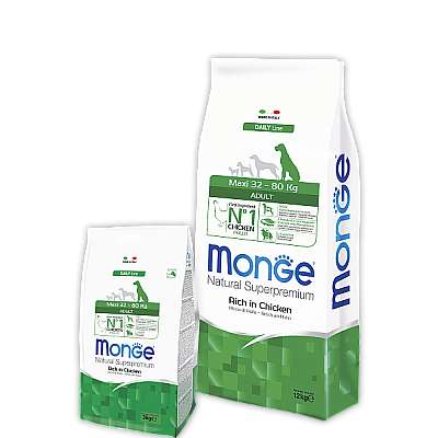 Monge (Монж) Natural Superpremium Maxi Adult - Сухий корм для дорослих собак великих порід з куркою і рисом