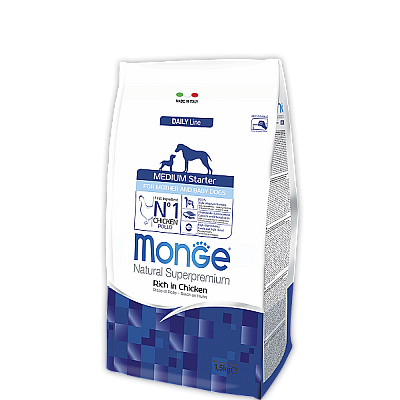 Monge (Монж) Medium Starter - Сухий корм для годуючих самок і цуценят середніх порід з куркою