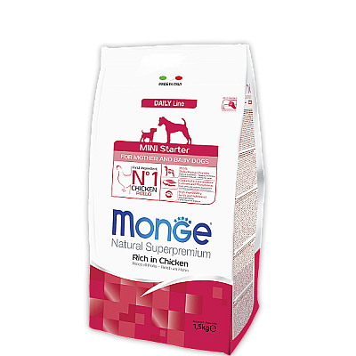 Monge (Монж) Mini Starter Canine - Сухий корм для годуючих самок і цуценят маленьких порід з куркою