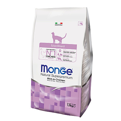 Сухой корм Monge Sterilised Rich in Chicken (Adult) для взрослых стерилизованных котов