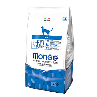 Сухой корм Monge Urinary Rich in Chicken для взрослых кошек для профилактики мочекаменной болезни