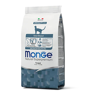 Сухой корм MONGE Cat Mono Protein Sterilised с форелью для стерилизованных кошек