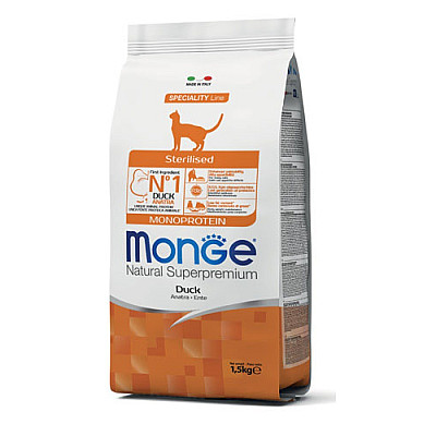 Сухой корм MONGE CAT Monoprotein Sterilised с уткой