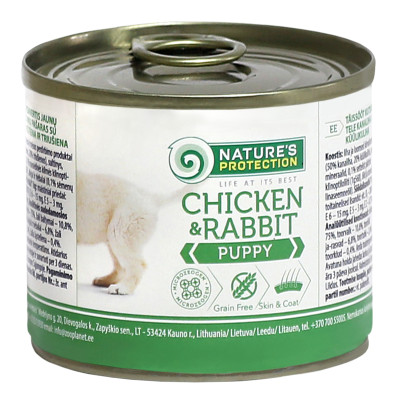 Консерви вищої якості Natures protection PUPPY CHICKEN and RABBIT для цуценят з куркою та кролятиною