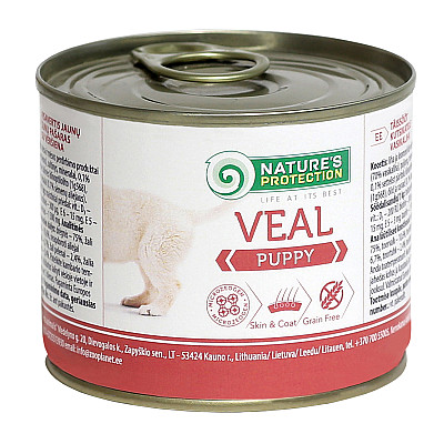 Консерви Natures protection PUPPY VEAL для цуценят з телятиною. Для розбірливих у їжі малюків