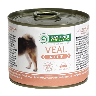Високоякісні консерви Natures protection ADULT VEAL з телятиною для дорослих розбірливих собак